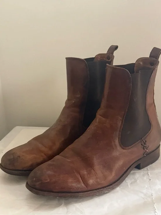 Frye Melissa Chelsea Boots in Cognac Leather Size 8.5 - Picture 4 of 16